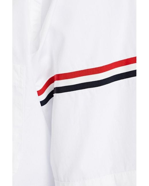 Thom Browne Hemd aus baumwollpopeline mit ripsbandbesatz und streifen in White für Herren