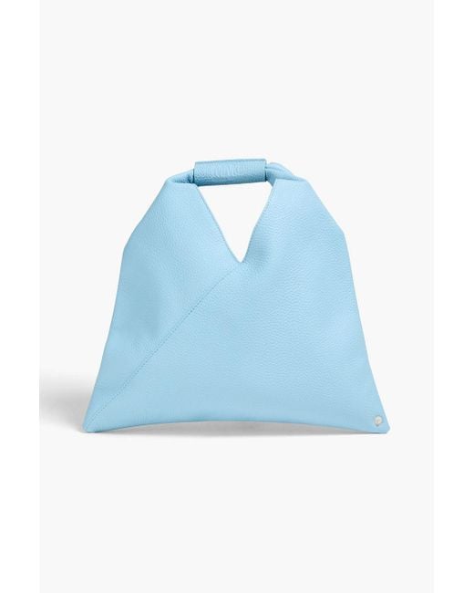 MM6 by Maison Martin Margiela Blue Pebbled-leather Tote
