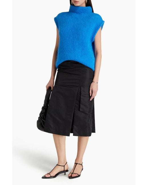 Tibi Blue Mohair-blend Turtleneck Vest