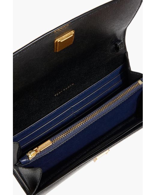 Tory Burch Black Robinson Textured-Leather Wallet