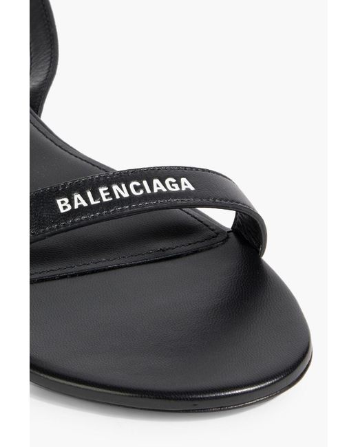 Balenciaga White Logo-print Leather Sandals