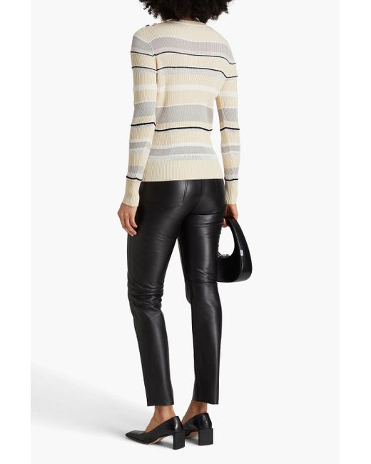 Proenza Schouler Natural Judy gestreifter pullover aus rippstrick