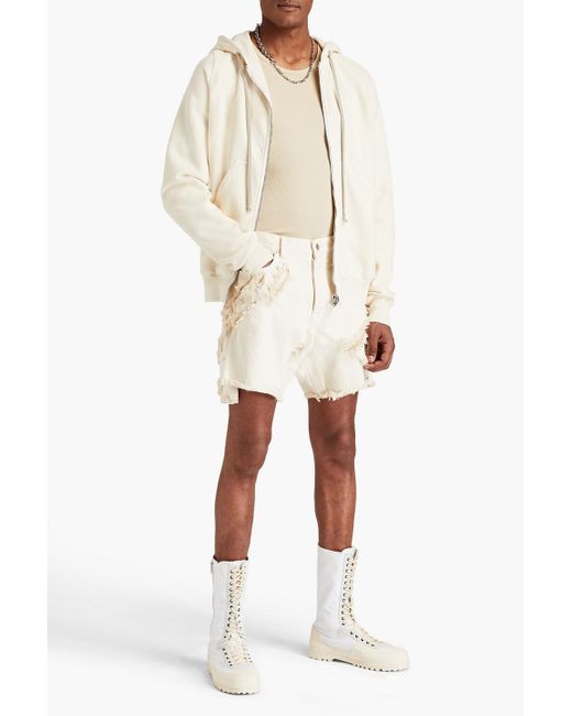 Rick Owens Natural Cotton-fleece Zip-up Hoodie for men