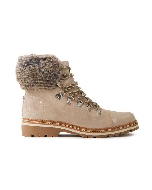 Sam Edelman Natural Bowen Plush-trimmed Suede Ankle Boots