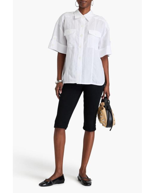 3.1 Phillip Lim White Crinkled Tm-blend Shirt
