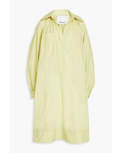 3.1 Phillip Lim Yellow Cotton-poplin Midi Shirt Dress
