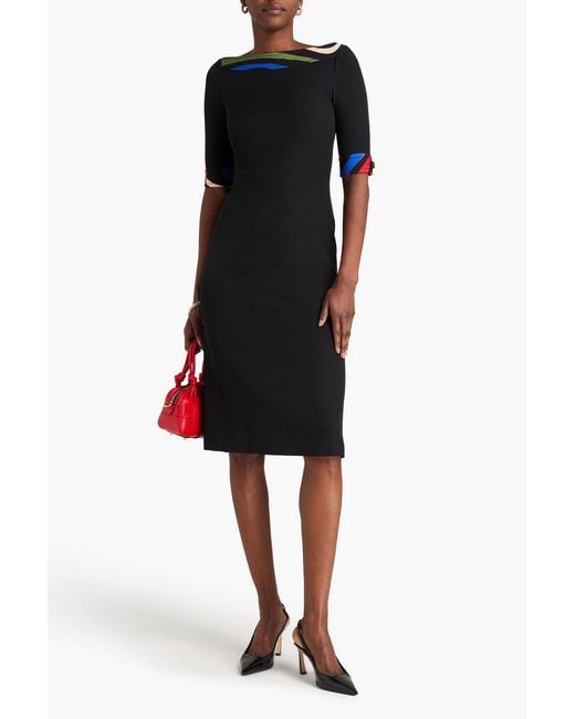 Emilio Pucci Black Printed Stretch-crepe Dress