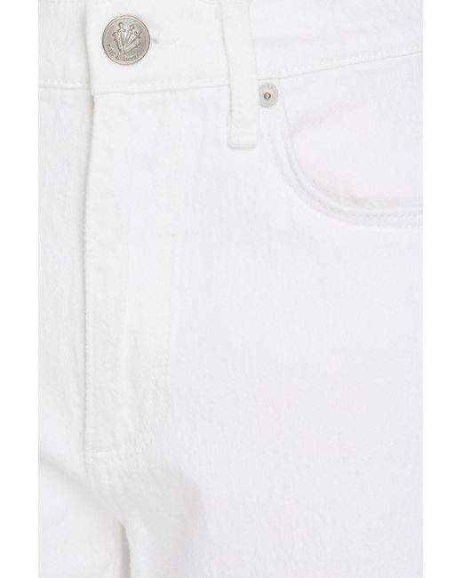 Rag & Bone White Harlow halbhohe jeans mit geradem bein