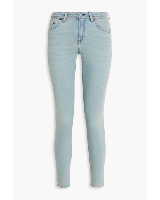Acne Studios Women's Blue Climb Faded Low-rise Skinny Jeans