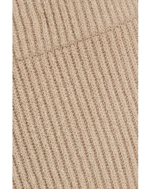 By Malene Birger Natural Kyra Ribbed Ecovero-Blend Midi Skirt