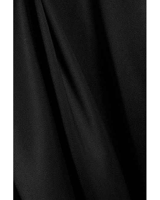 FFORME Black Devora Draped Satin Maxi Dress
