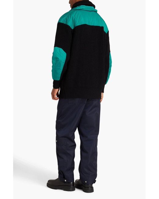 Isabel Marant Black Darius Shell-trimmed Ribbed Wool-blend Jacket for men
