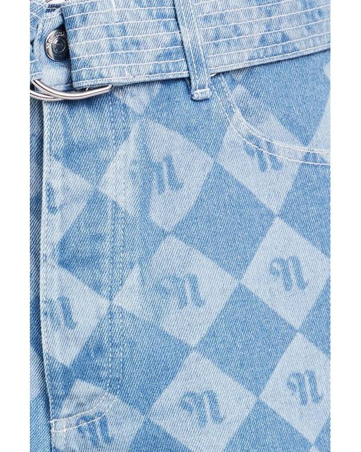 Nanushka Blue Novan Belted Logo-print Denim Shorts for men