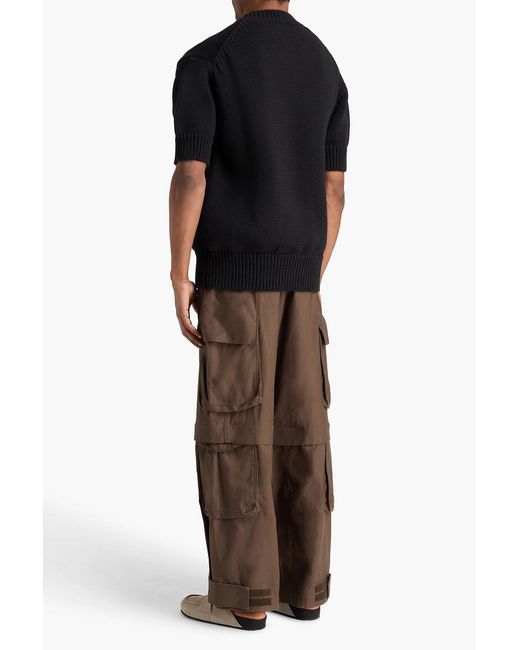 Jil Sander Black Cotton-Blend Sweater for men
