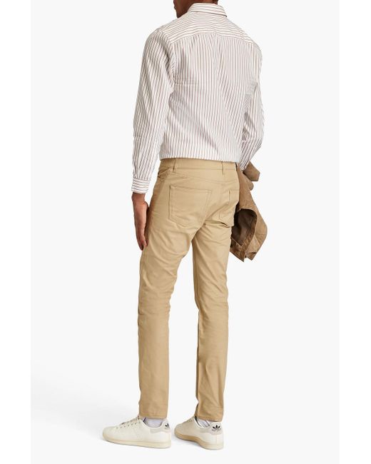 Dunhill Natural Slim-fit Cotton-twill Chinos for men