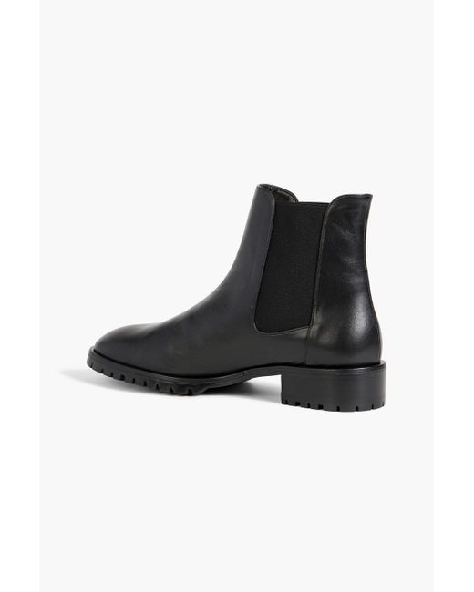 Stuart Weitzman Black Laine Leather Chelsea Boots