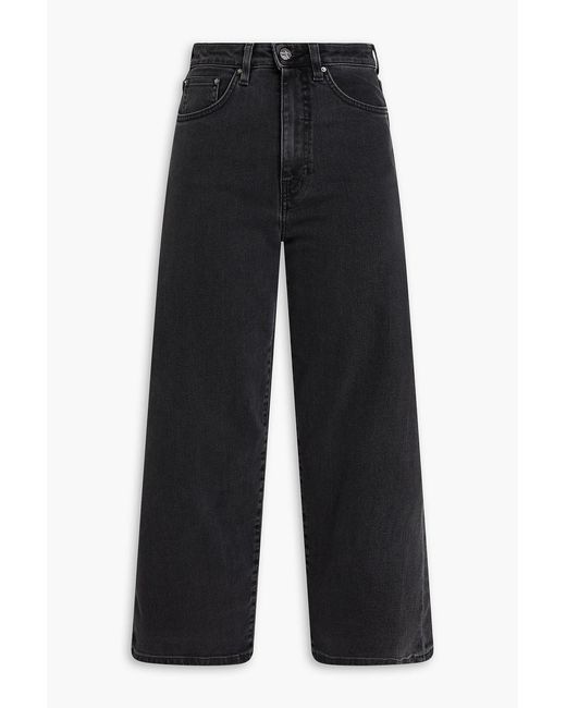Totême  Black Cropped High-rise Straight-leg Jeans
