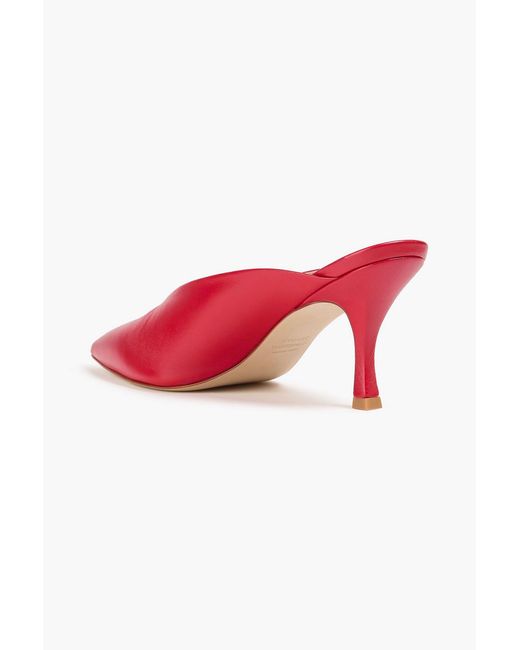 Stuart Weitzman Red Lulah Leather Mules