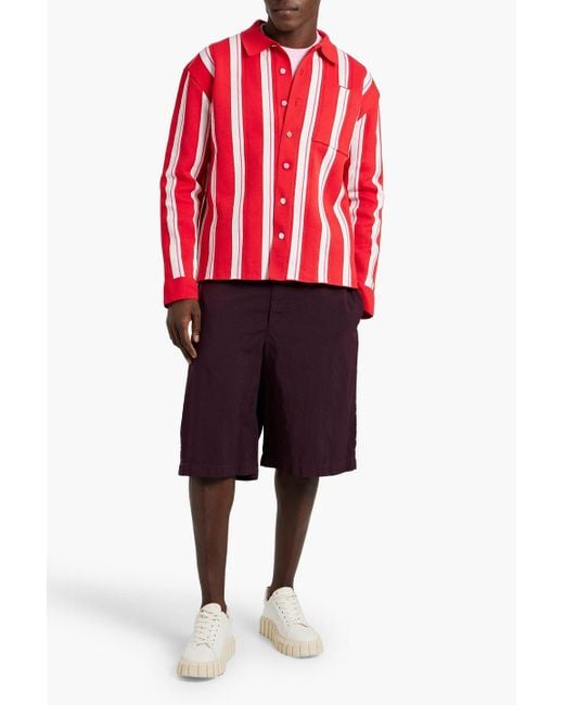 Jacquemus Maille gestreiftes hemd aus einer baumwollmischung in Red für Herren