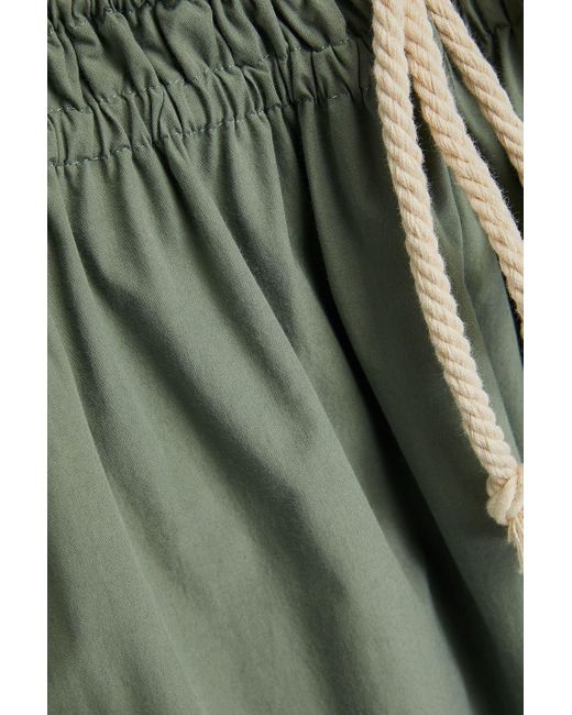 Jil Sander Green Cotton-poplin Shorts