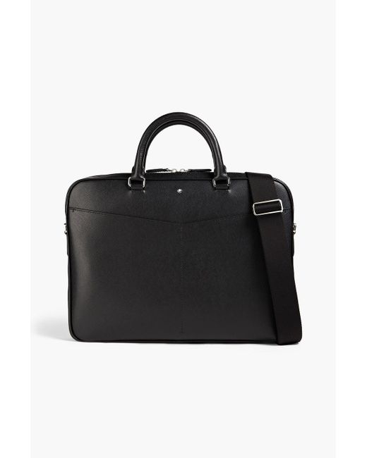 Montblanc Black Textured-leather Briefcase for men