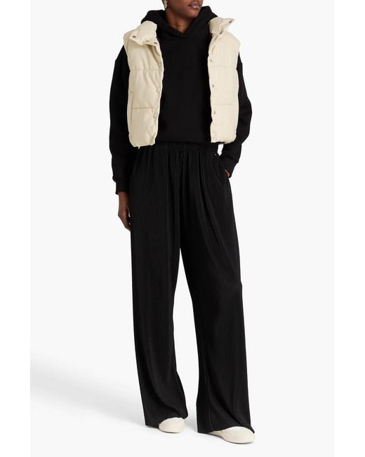 Herno Black Satin Wide-leg Pants