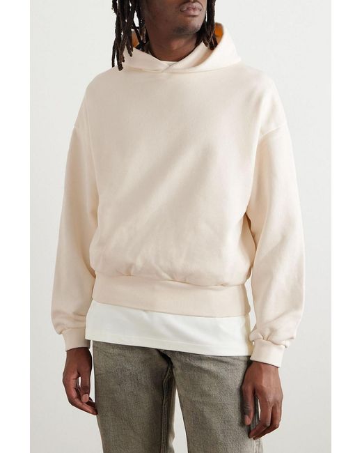 Fear Of God Natural Logo-Print Cotton-Jersey Hoodie for men