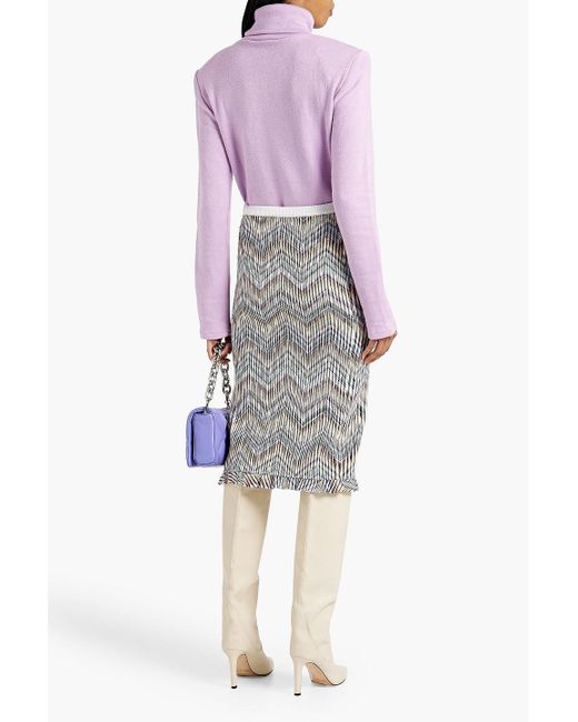 Missoni White Ruffled Crochet-knit Cotton-blend Skirt