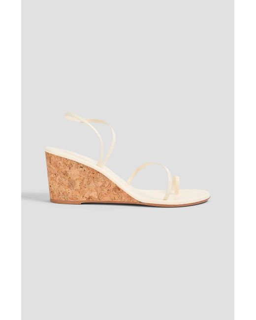 Ancient Greek Sandals White Chora Leather Wedge Sandals