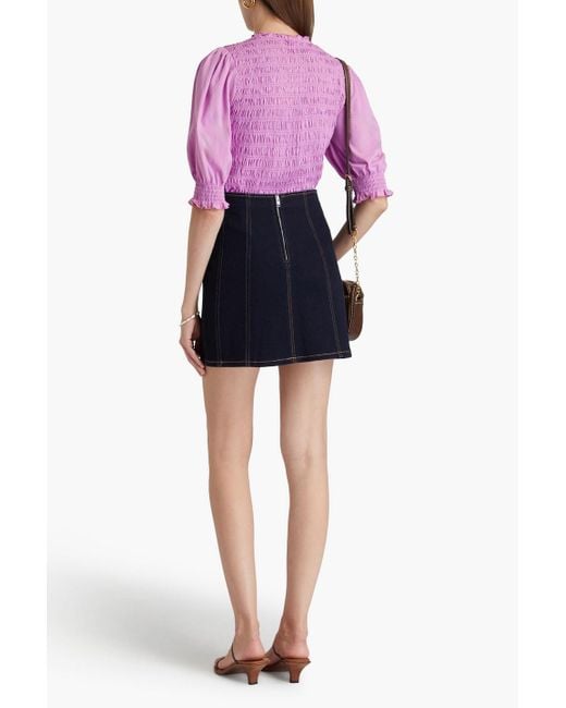 Veronica Beard Pink Langston oberteil aus baumwoll-jersey mit raffung