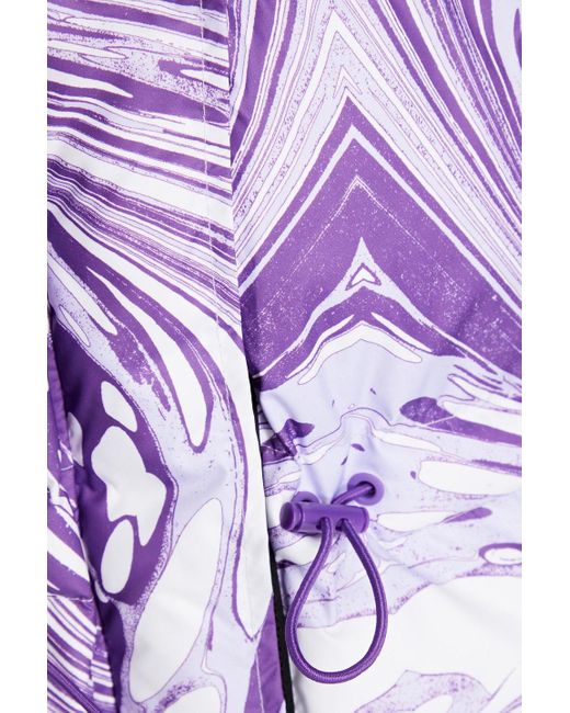 Adidas By Stella McCartney Purple Kapuzenjacke aus gestepptem shell mit print