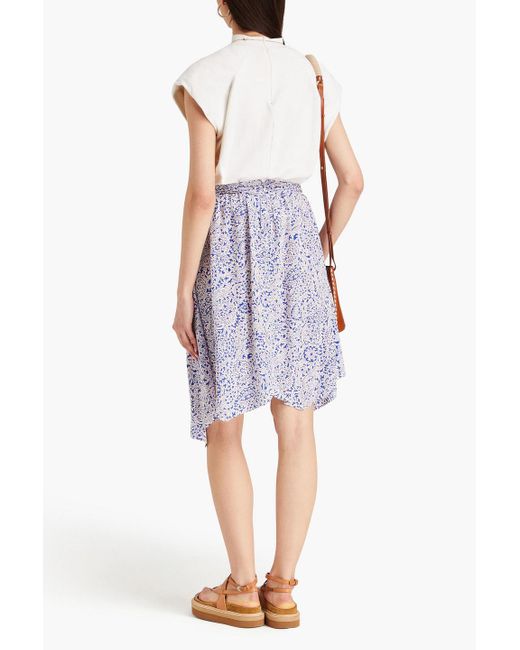 Isabel Marant Blue Cliroza Paisley-print Silk Crepe De Chine Skirt