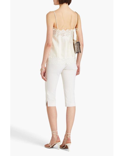 Zimmermann White Lace-trimmed Satin Camisole