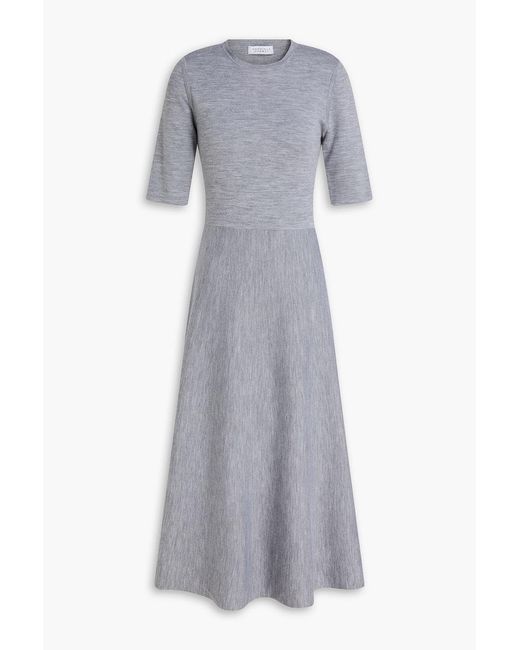 Gabriela Hearst Gray Wool, Cashmere And Silk-blend Midi Dress