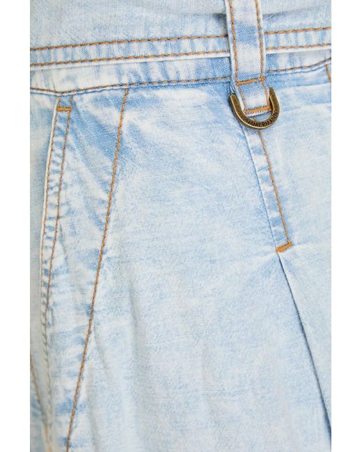 Zimmermann Blue Belted Acid-Wash High-Rise Wide-Leg Jeans