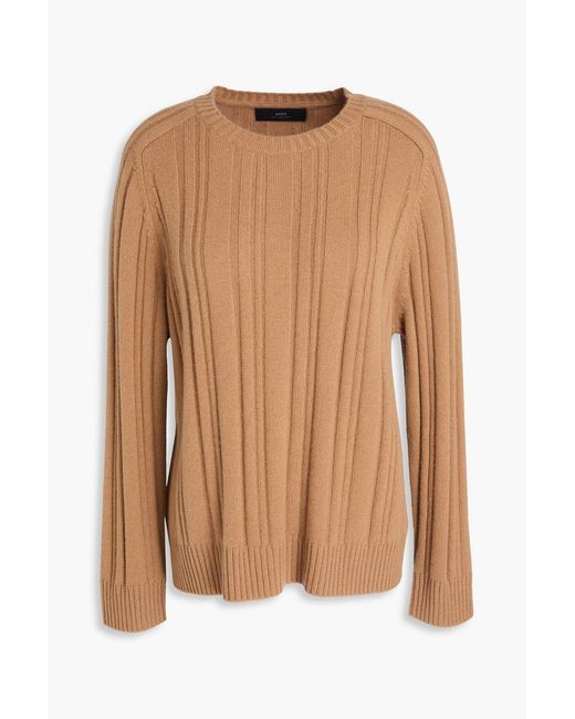 arch4 Brown Samantha Ribbed Cashmere Sweater