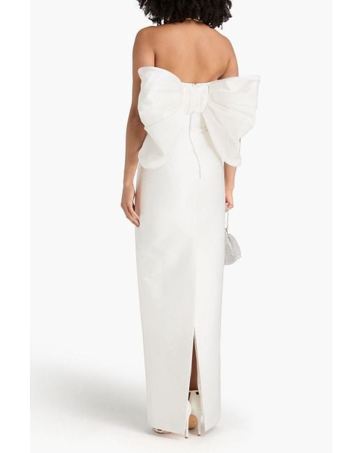 Rasario White Strapless Duchesse-Satin Bridal Gown