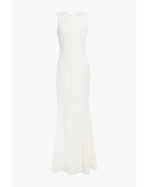 Rebecca Vallance Mae Cutout Fluted Corded Lace Gown in White | Lyst