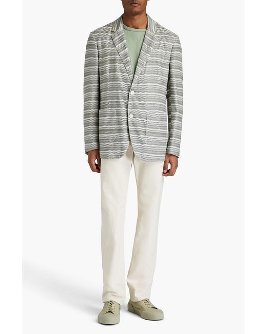 Missoni Gray Crochet-knit Blazer for men