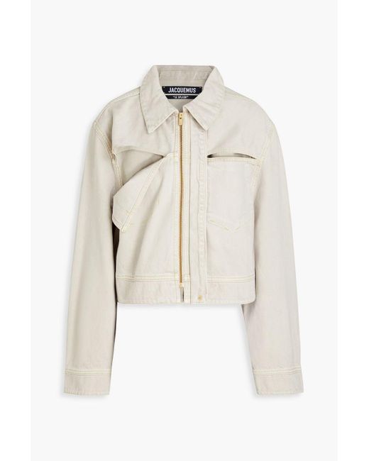 Jacquemus White Jeansjacke mit cut-outs