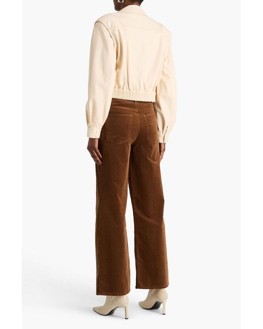 FRAME Brown Le Slim Pallazo Cotton-blend Corduroy Wide-leg Pants