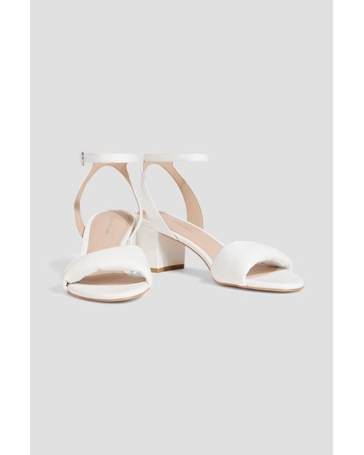 Stuart Weitzman White Everly 50 Leather Sandals