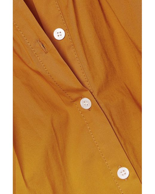 Staud Orange Vincent hemdkleid in midilänge aus popeline aus einer baumwollmischung