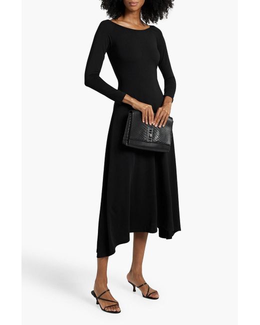 Another Tomorrow Black Jersey Midi Dress