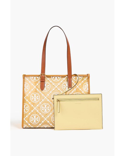 Tory Burch Natural T Monogram Printed Tpu Tote