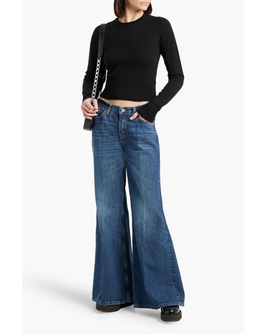 Re/done Blue Mid-Rise Flared Jeans