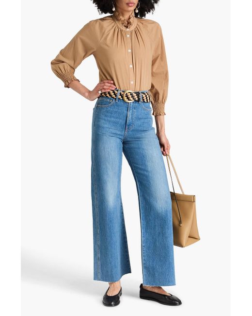 Veronica Beard Blue Taylor hoch sitzende jeans mit weitem bein