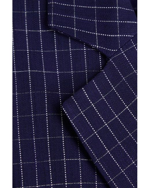Claudie Pierlot Blue Villa Checked Grain De Poudre Blazer
