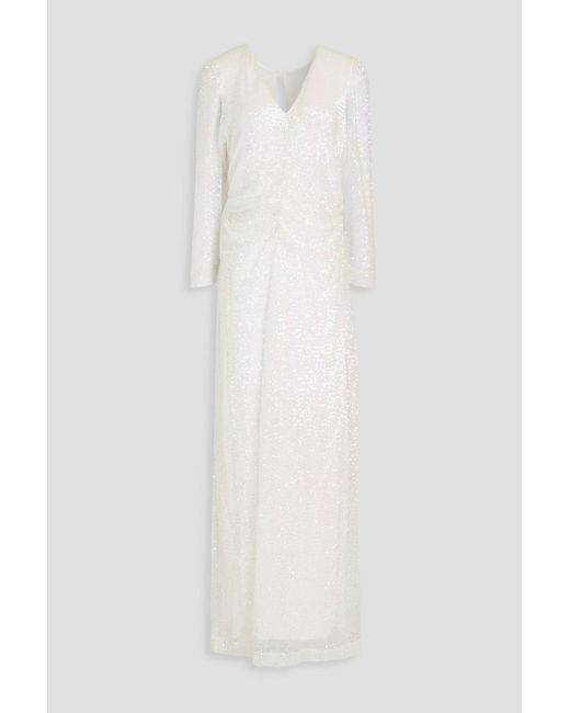 byTiMo White Gerafftes maxikleid aus tüll mit pailletten