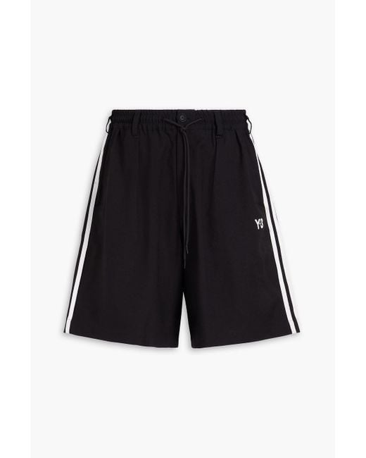 Y-3 Black Logo-print Twill Shorts for men